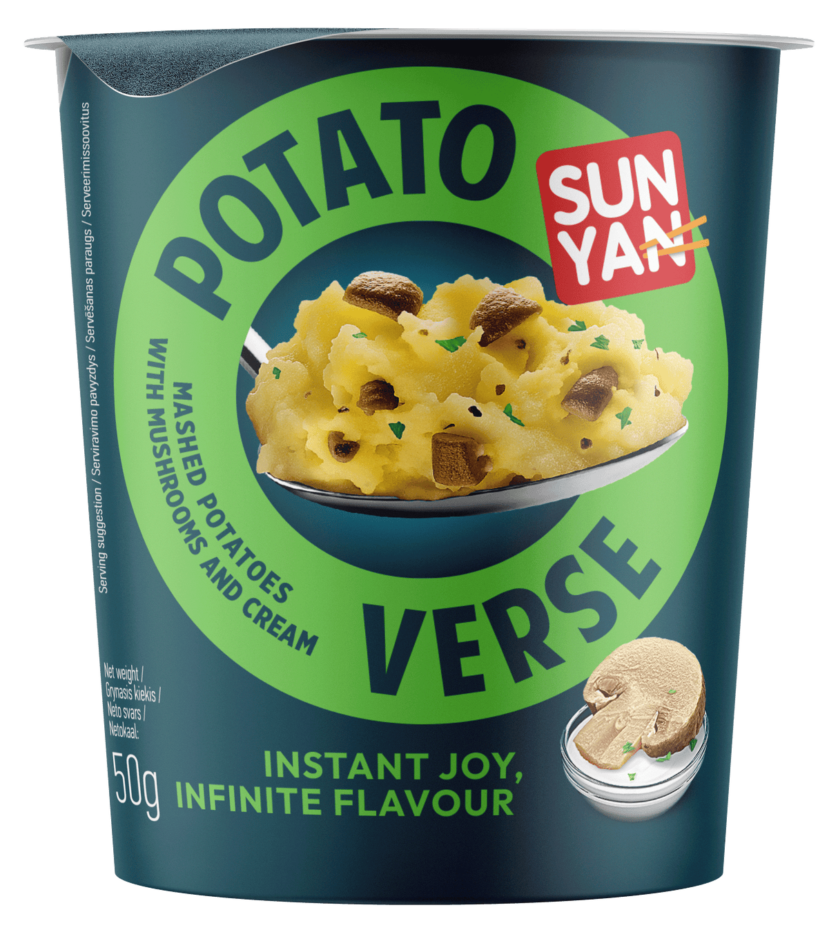 SUN YAN Instant Mashed Potatoes with Mushrooms & Cream 50g 1.7oz