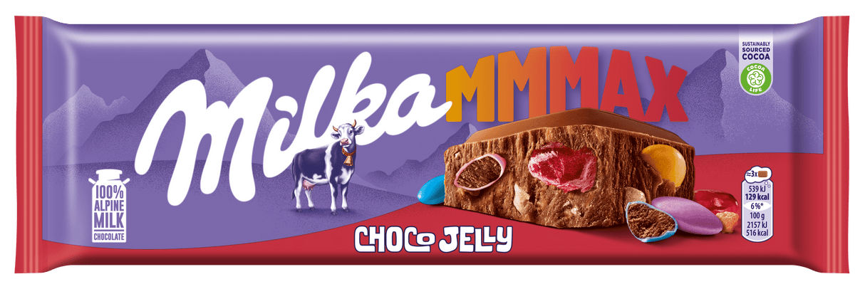 MILKA MMMAX Choco Jelly Flavor Chocolate Bar 250g