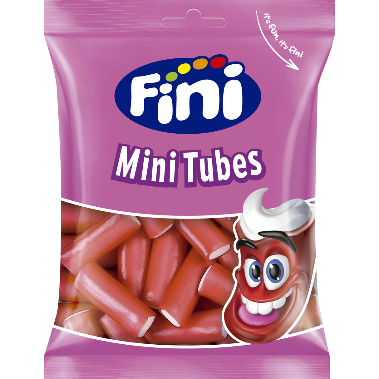 FINI STRAWBERRY Bites Gummy Candy Cream Filled Mini Tubes Party Sweets 90g