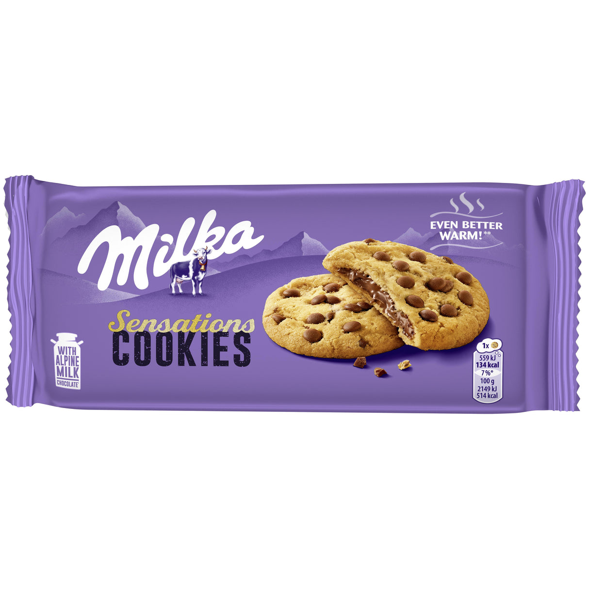 MILKA Sensations Chocolate Filled Cookies & Swiss Alp Milk Chocolate Bits 156g