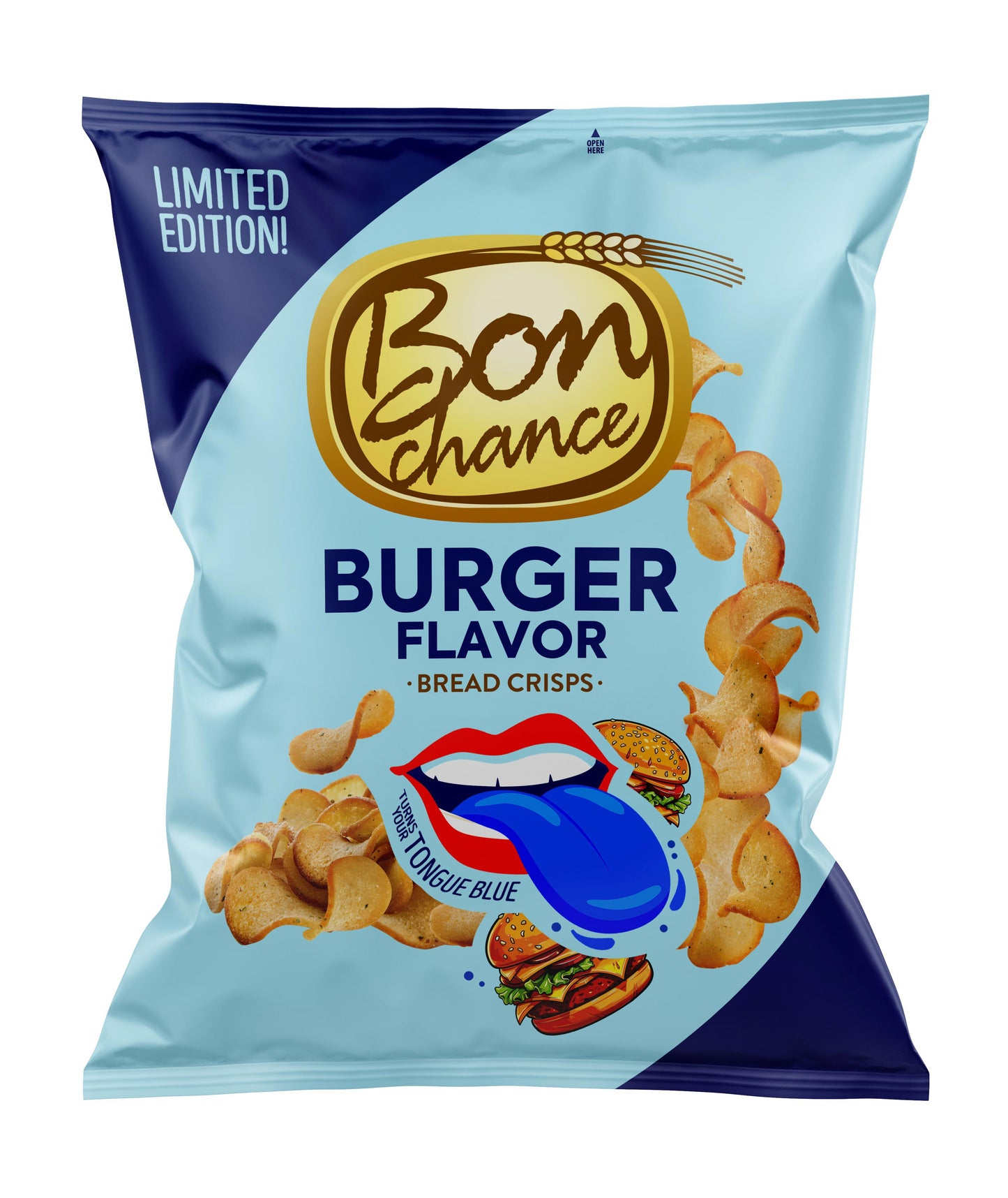 BON CHANCE BURGER Party Tongue Painter Flavor Baked Bread Snacks 120g 4.2oz