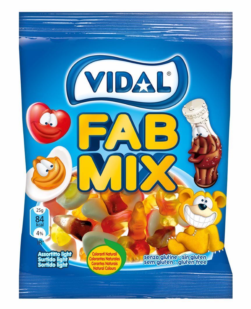 VIDAL FAB MIX Fruit Flavor Assorted Gummi Candies 100g
