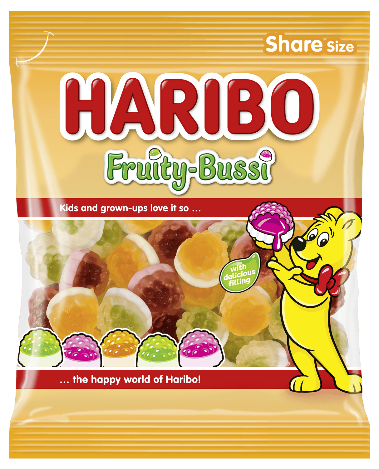 HARIBO FRUITY-BUSSI Fruit Flavor Gummi Candies 175g
