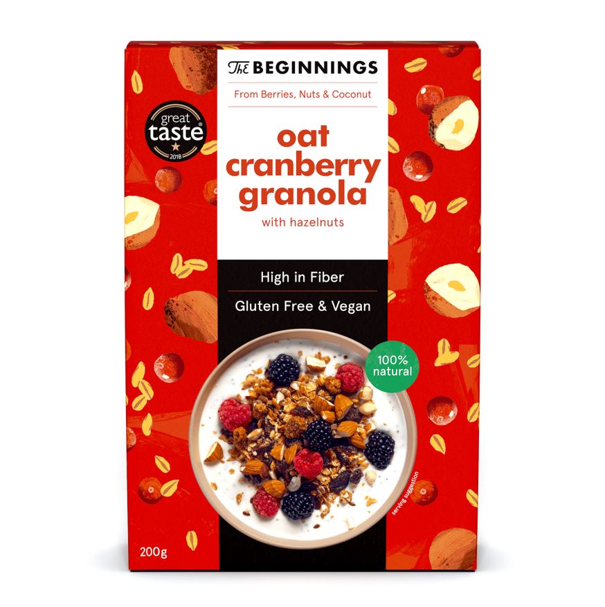 THE BEGINNINGS Oat Cranberry Granola with Hazelnuts 200g
