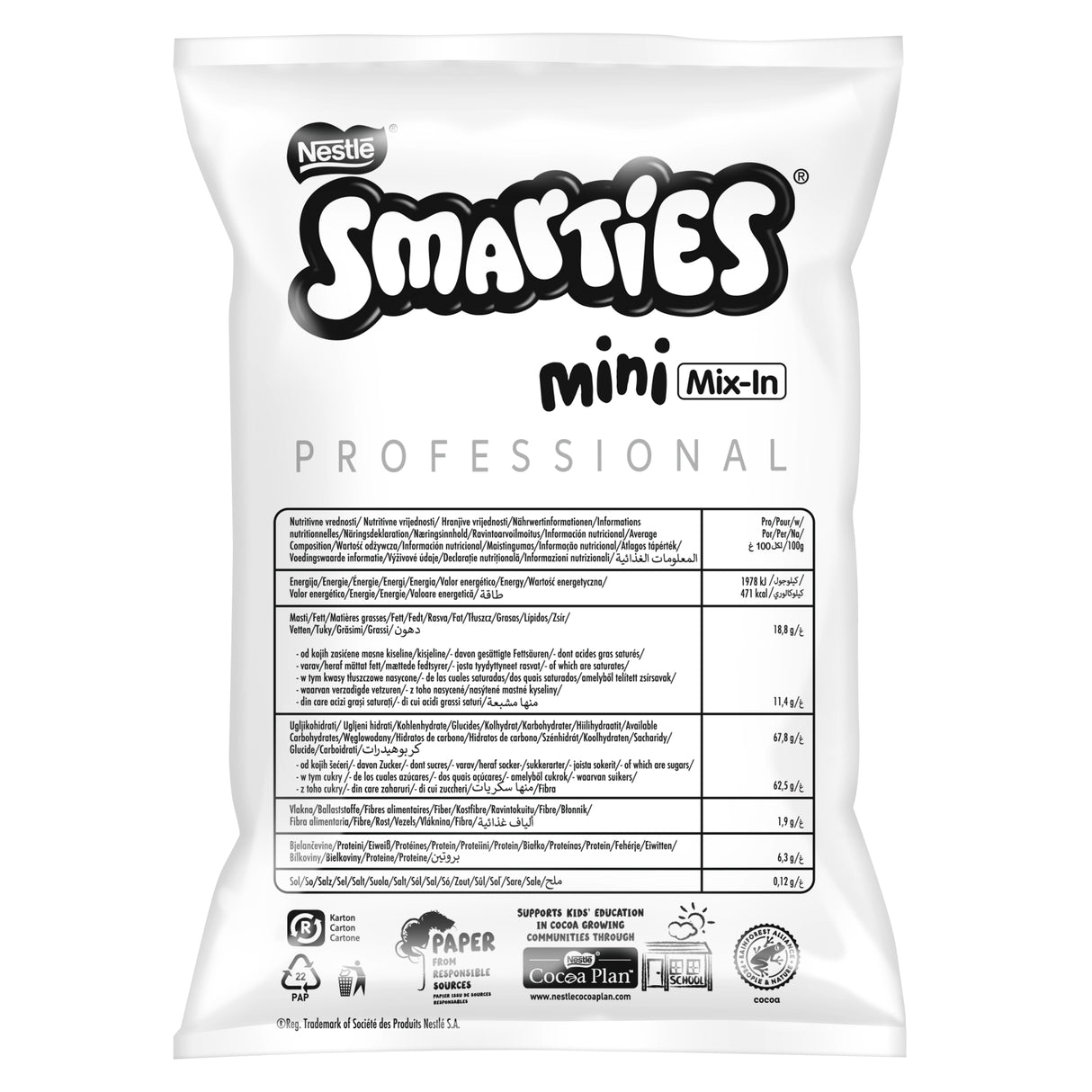 NESTLE SMARTIES MINI MIX-IN Professional Chocolate Dragee 500g 17.6oz