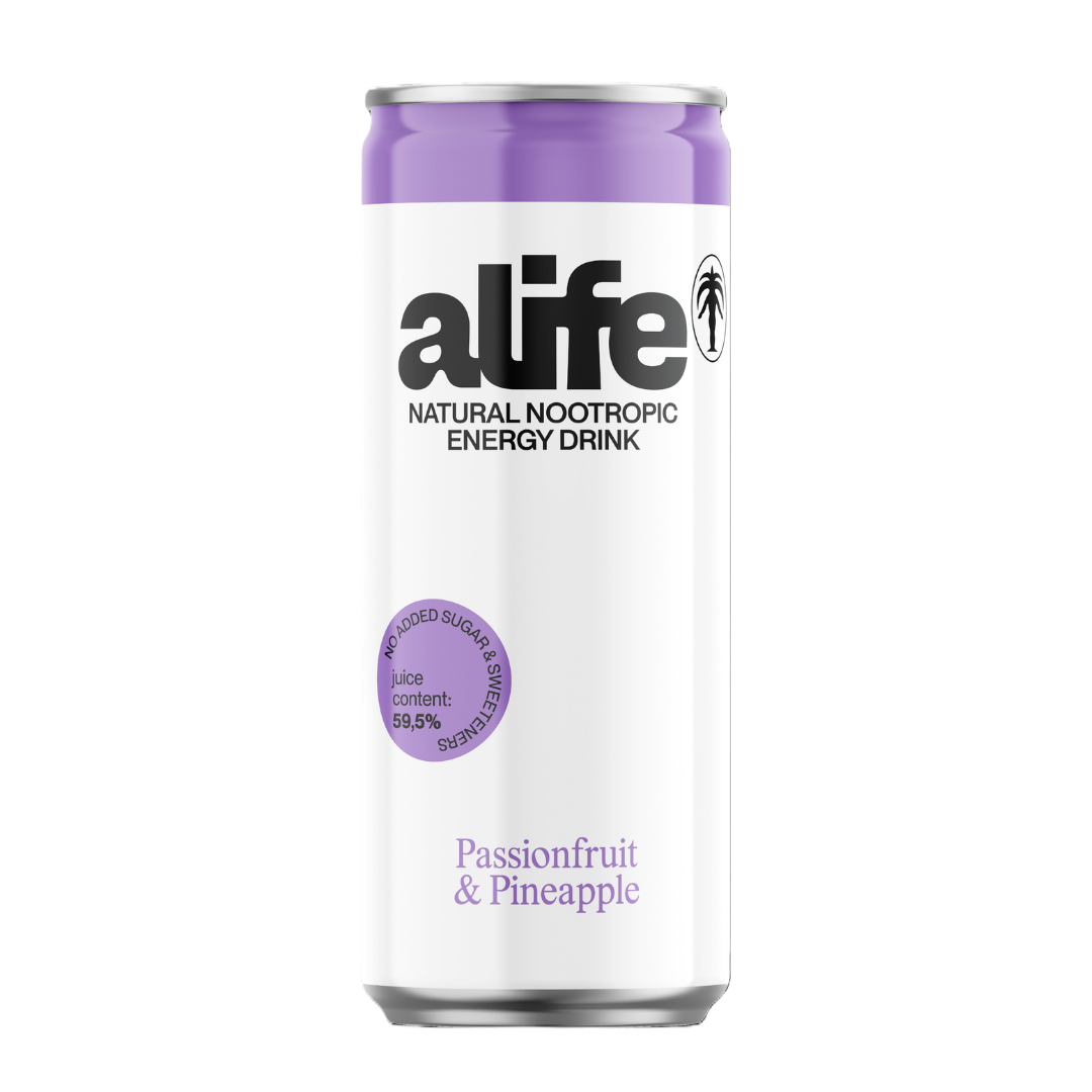 alife Natural Nootropic Energy Drink Passionfruit & Pineapple Flavor 330ml