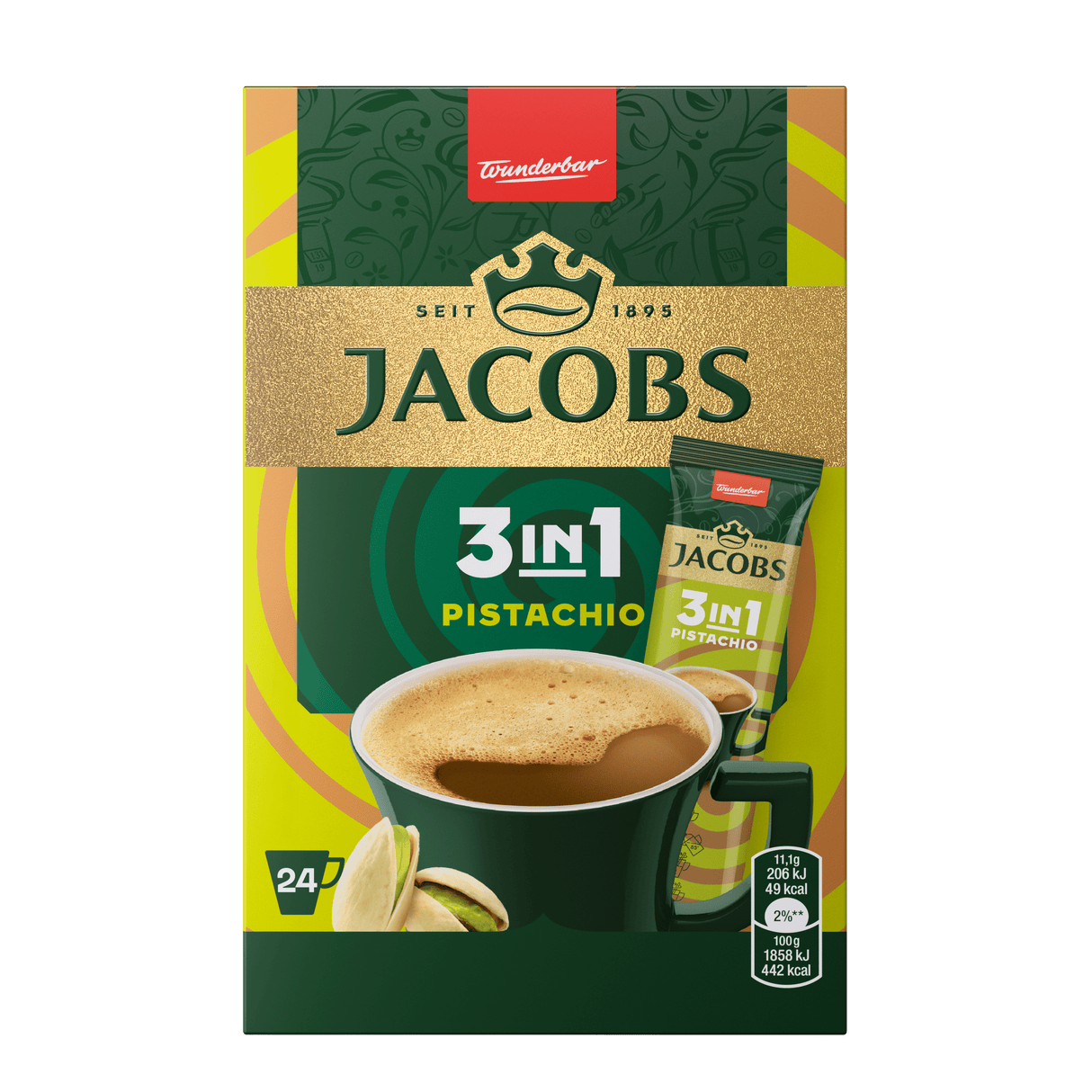 JACOBS 3in1 Pistachio Flavor Instant Coffee Drink 266.4g