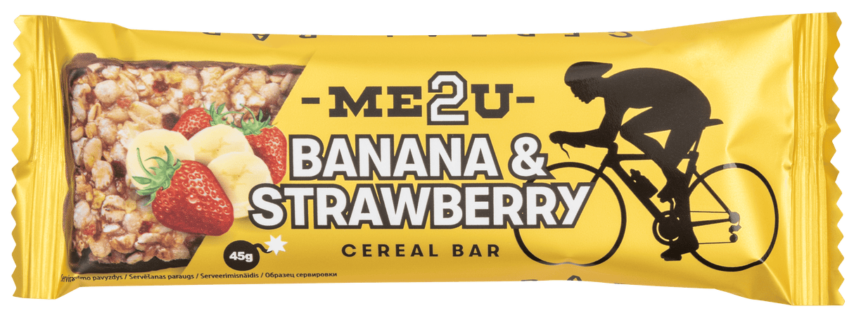 ME2U Banana & Strawberry Flavor Cereal Bar 45g