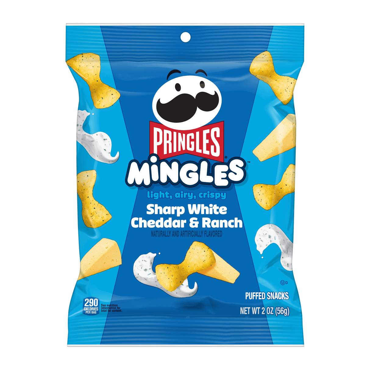PRINGLES MINGLES Sharp White Cheddar & Ranch Flavor Puffed Snacks 56g