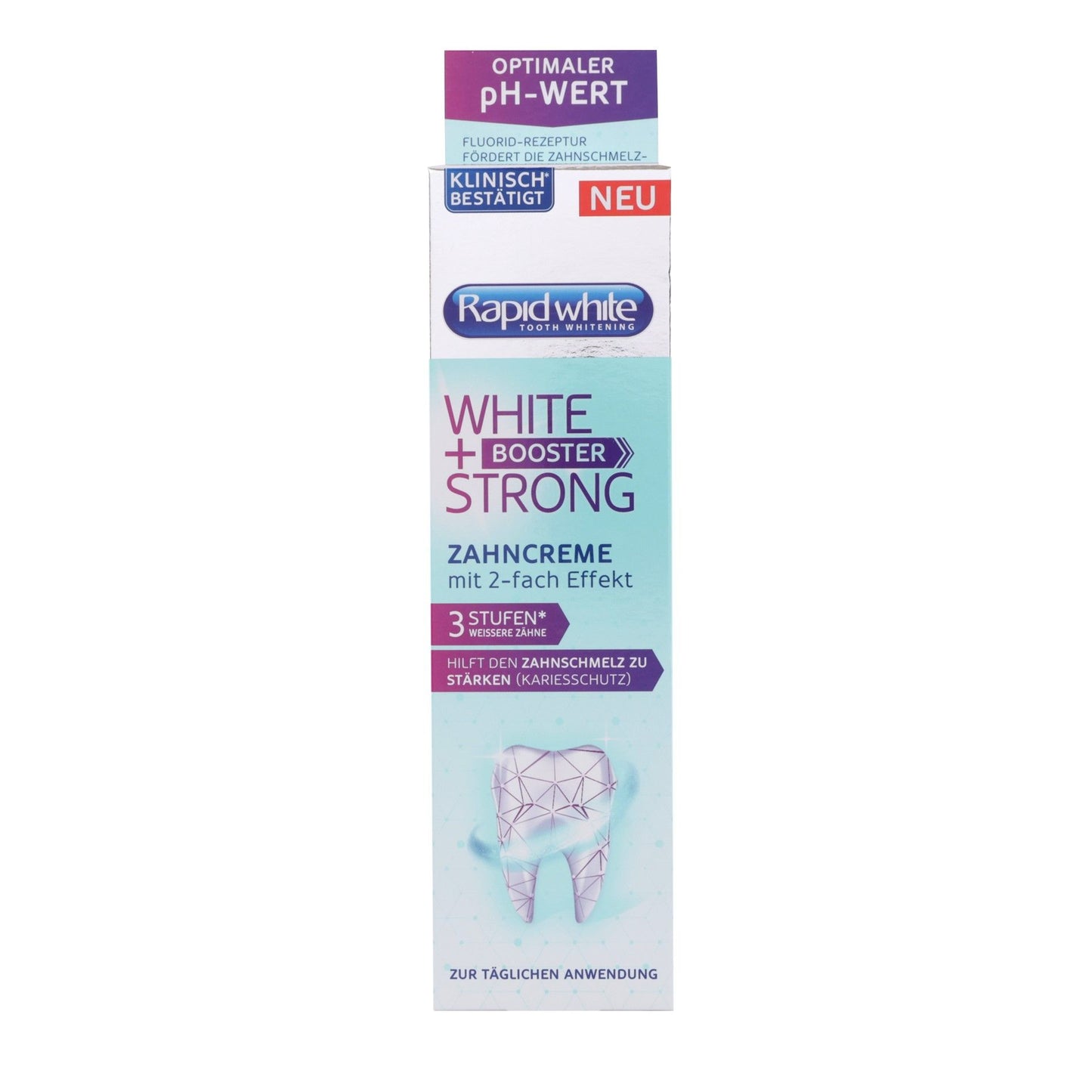RAPID WHITE WHITE + STRONG BOOSTER Instant 3 Shades Whitening Toothpaste 75ml