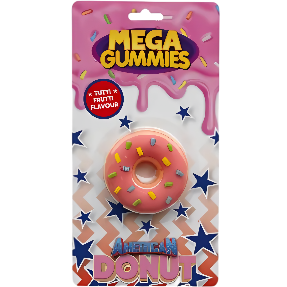 MEGA GUMMIES American Donut Tutti Frutti Flavor Gummi Candy 120g