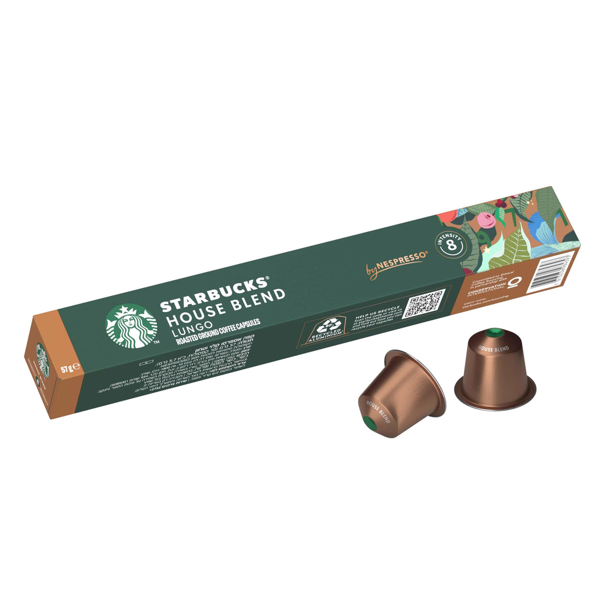 STARBUCKS HOUSE BLEND LUNGO Roasted Ground Coffee Capsules by NESPRESSO 57g