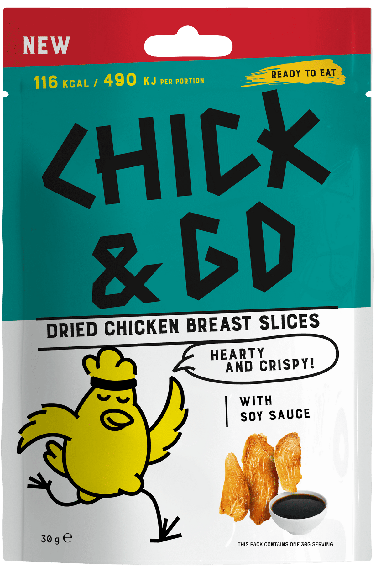 CHICK & GO Dried Chicken Jerky Snack with Soy Sauce 30g