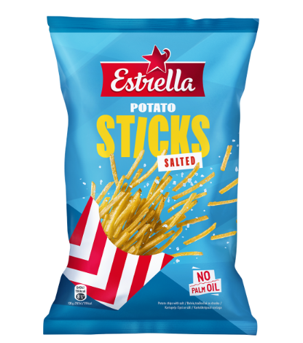 ESTRELLA SALTED Potato Sticks Chips Party Snacks 70g 2.4oz