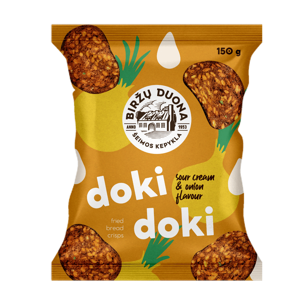 DOKI DOKI Sour Cream & Onion Flavor Fried Bread Crisps 150g