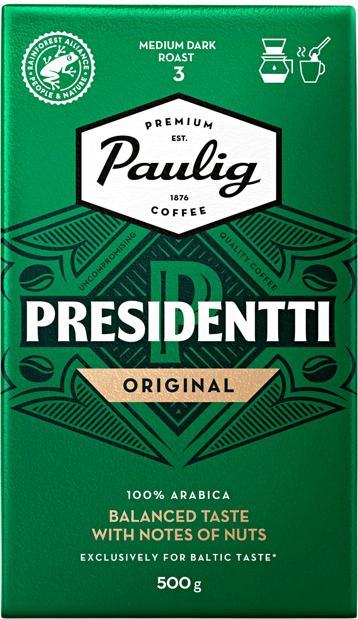 PAULIG PRESIDENTTI ORIGINAL Ground Coffee 100% Arabica 500g 18oz