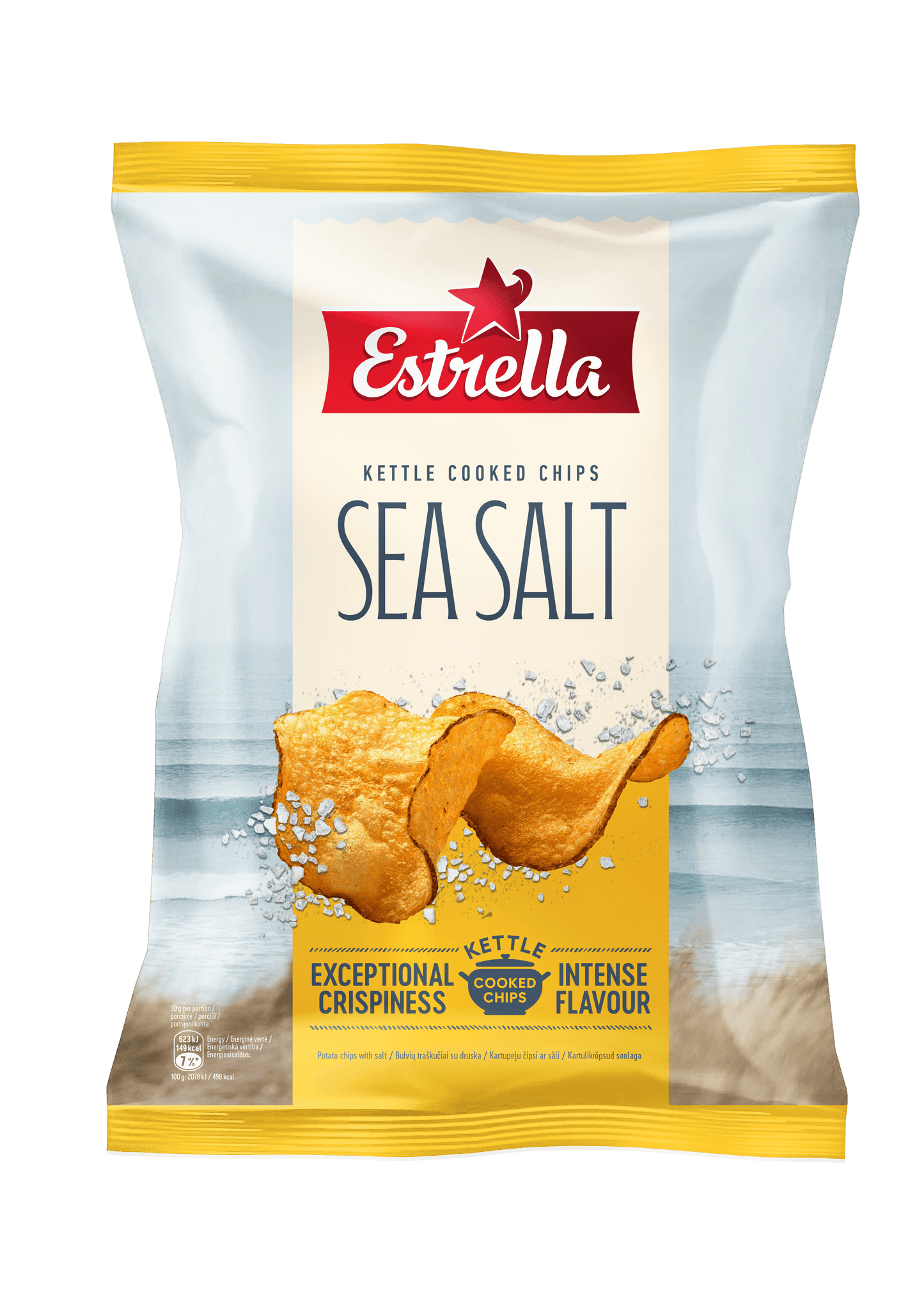 ESTRELLA SEA SALT Flavor Kettle Cooked Potato Chips Snacks 120g 4.2oz