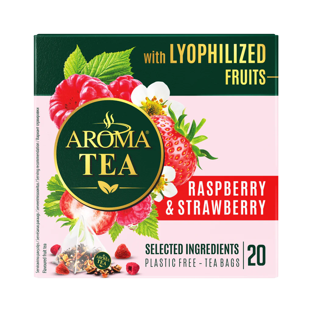 AROMA TEA Raspberry & Strawberry Flavor Fruit Tea 40g