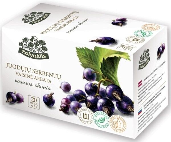 NATURAL ORGANIC BLACKCURRANT Flavor Herbal Infusion 20 Teabags Tea Box Zolynelis