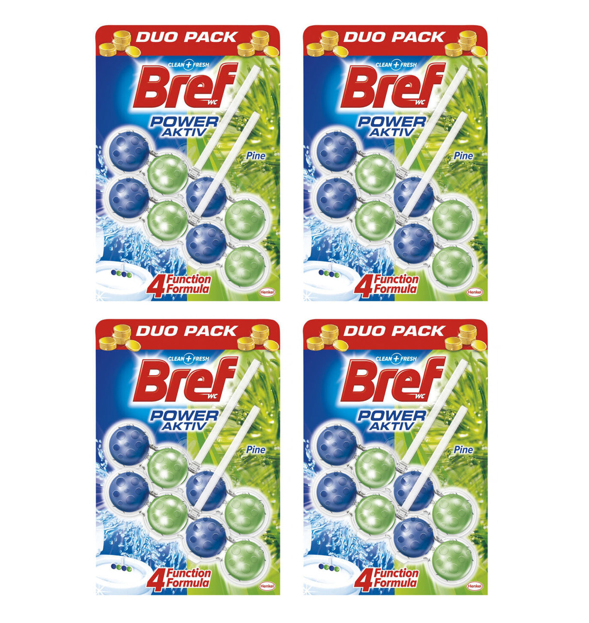 8 BREF WC Rim Blocks Hangers Pine Aroma Toilet Cleaner & Freshener