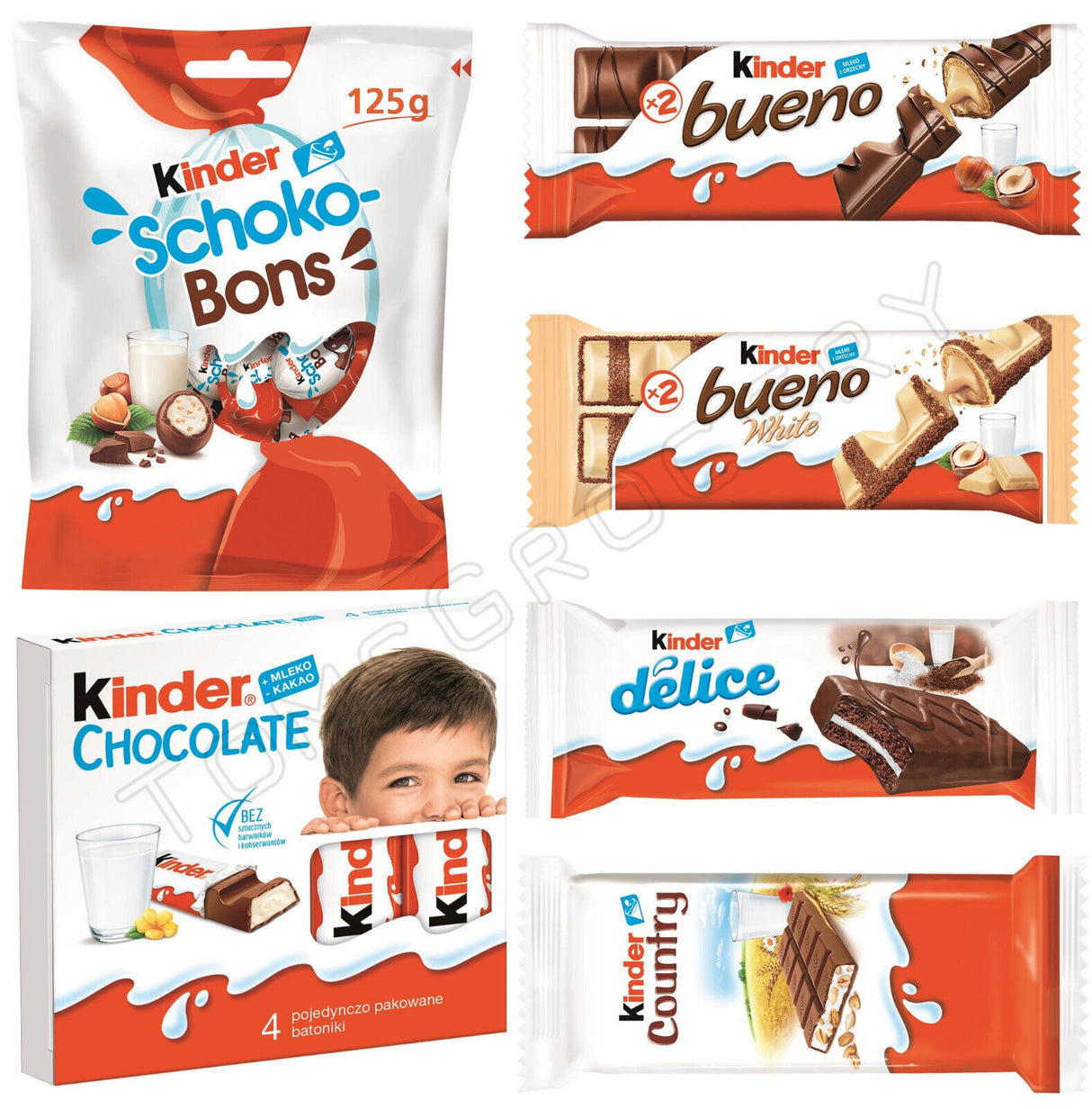 KINDER Chocolate Bundle Bueno Country Delice Schoko-Bons Sweets Candy Mix