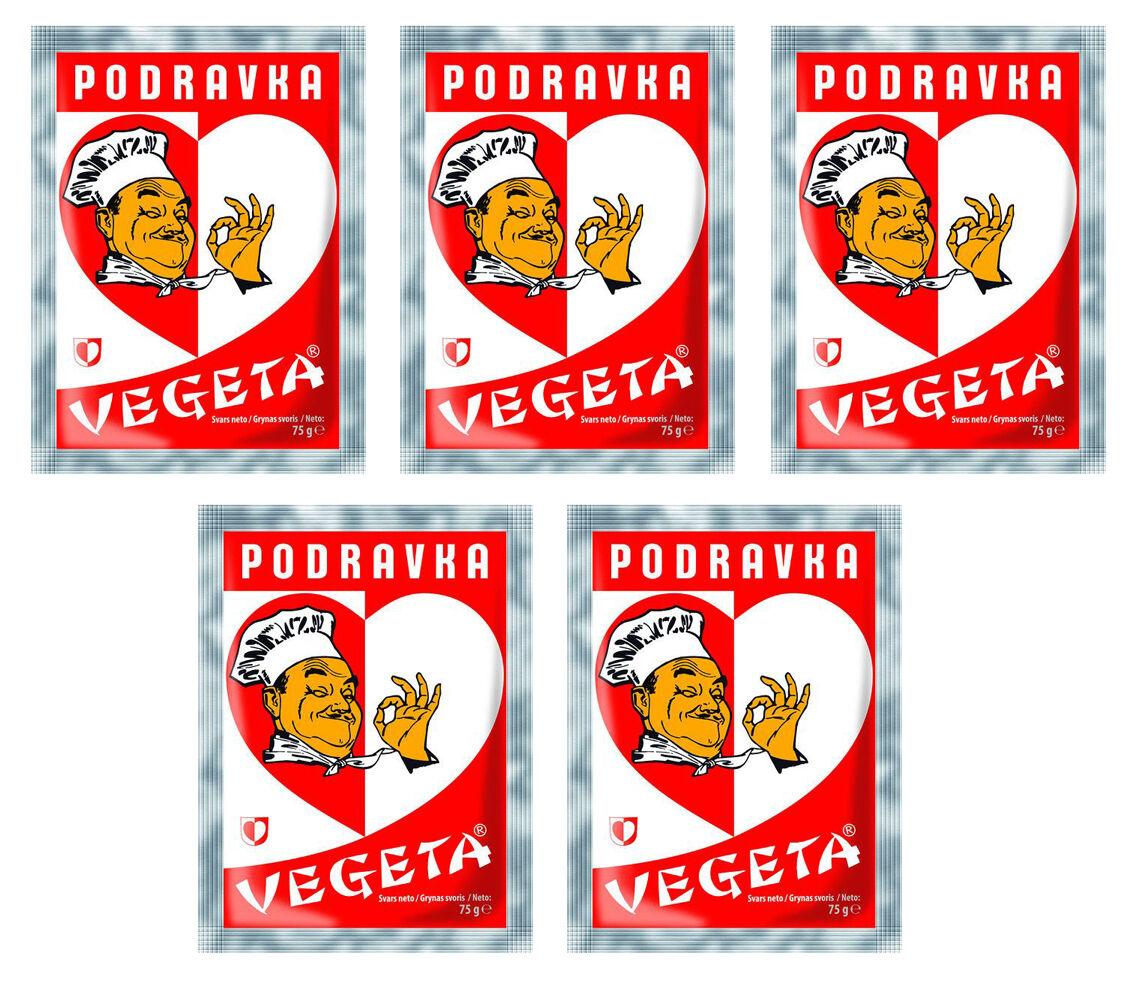 5 PODRAVKA VEGETA Universal All Purpose Seasoning Spice Packs 75g 2.7oz