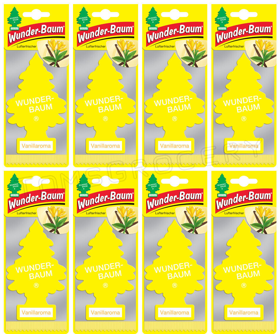 8 WUNDER BAUM VANILLAROMA Car Scents Hanging Little Trees Air Freshener
