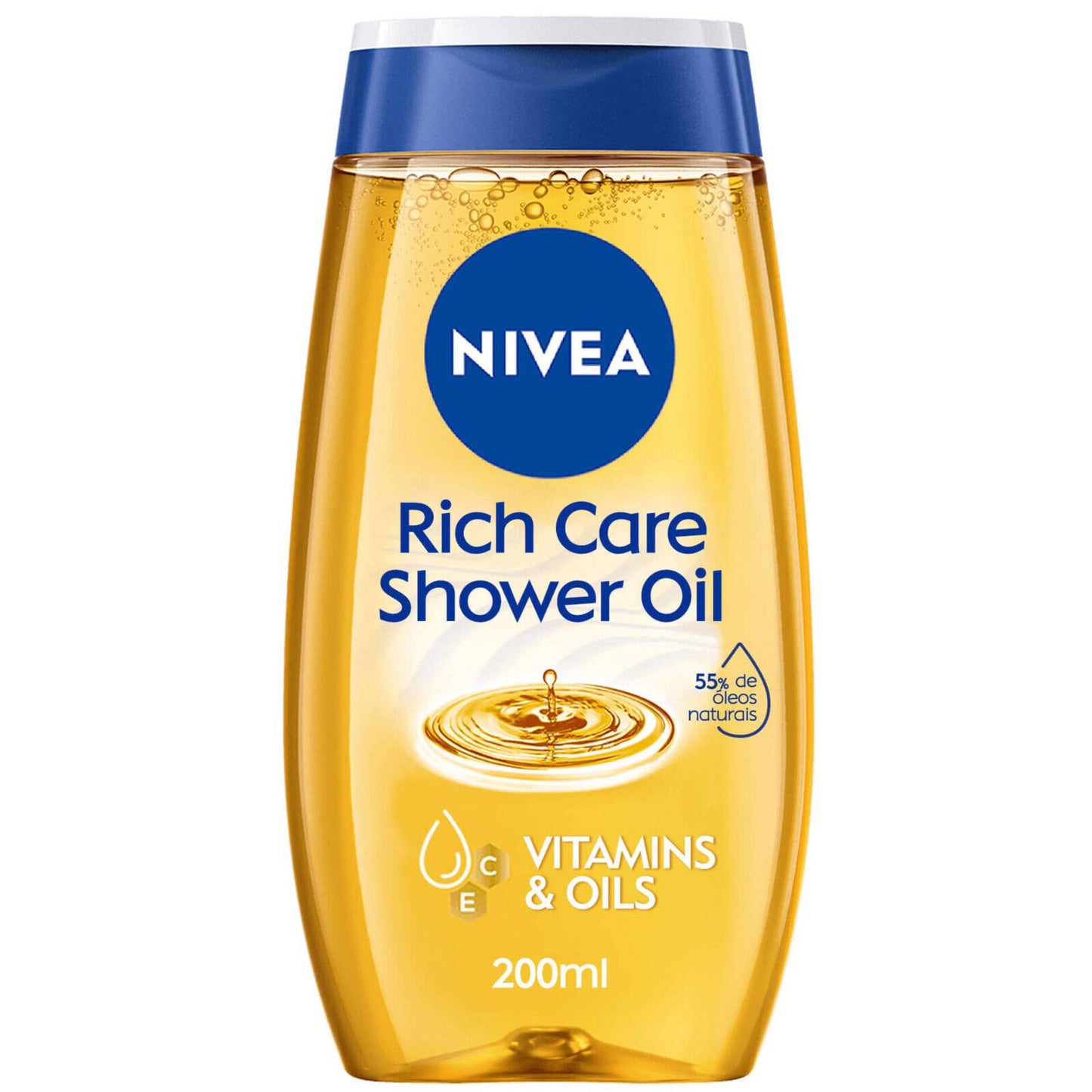NIVEA RICH CARE Natural Pampering Shower Oil For Dry Skin 200ml 6.7 fl. oz