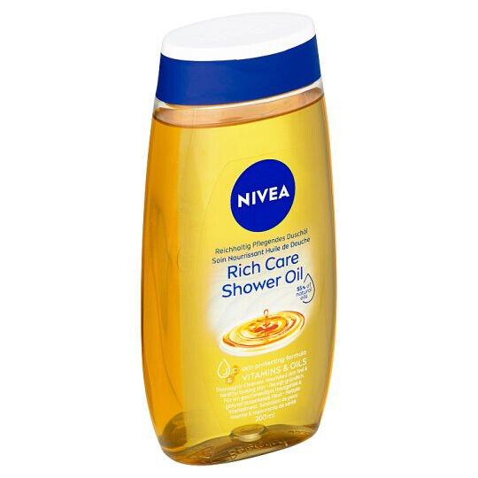 NIVEA RICH CARE Natural Pampering Shower Oil For Dry Skin 200ml 6.7 fl. oz