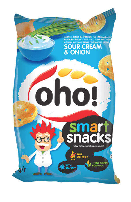 5 OHO SOUR CREAM & ONION Flavor Puffed Potato Chips 60g 2.1oz