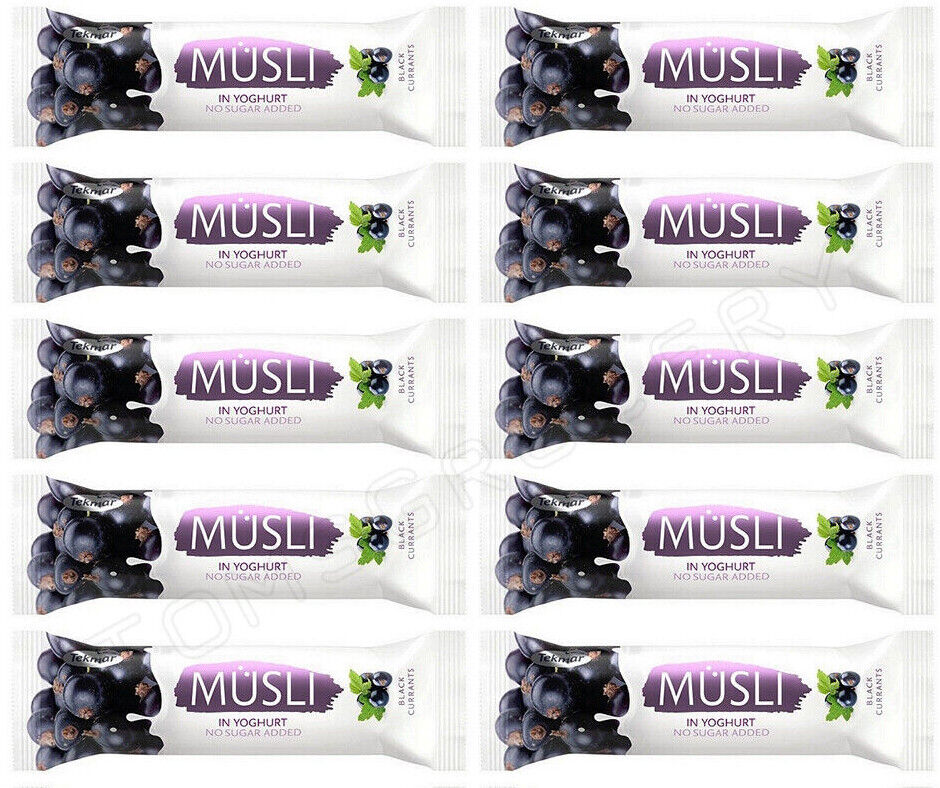 10 Tekmar Muesli Healthy Cereal Bars Cherry Wild Berry Blackcurrant 30g 1.06oz