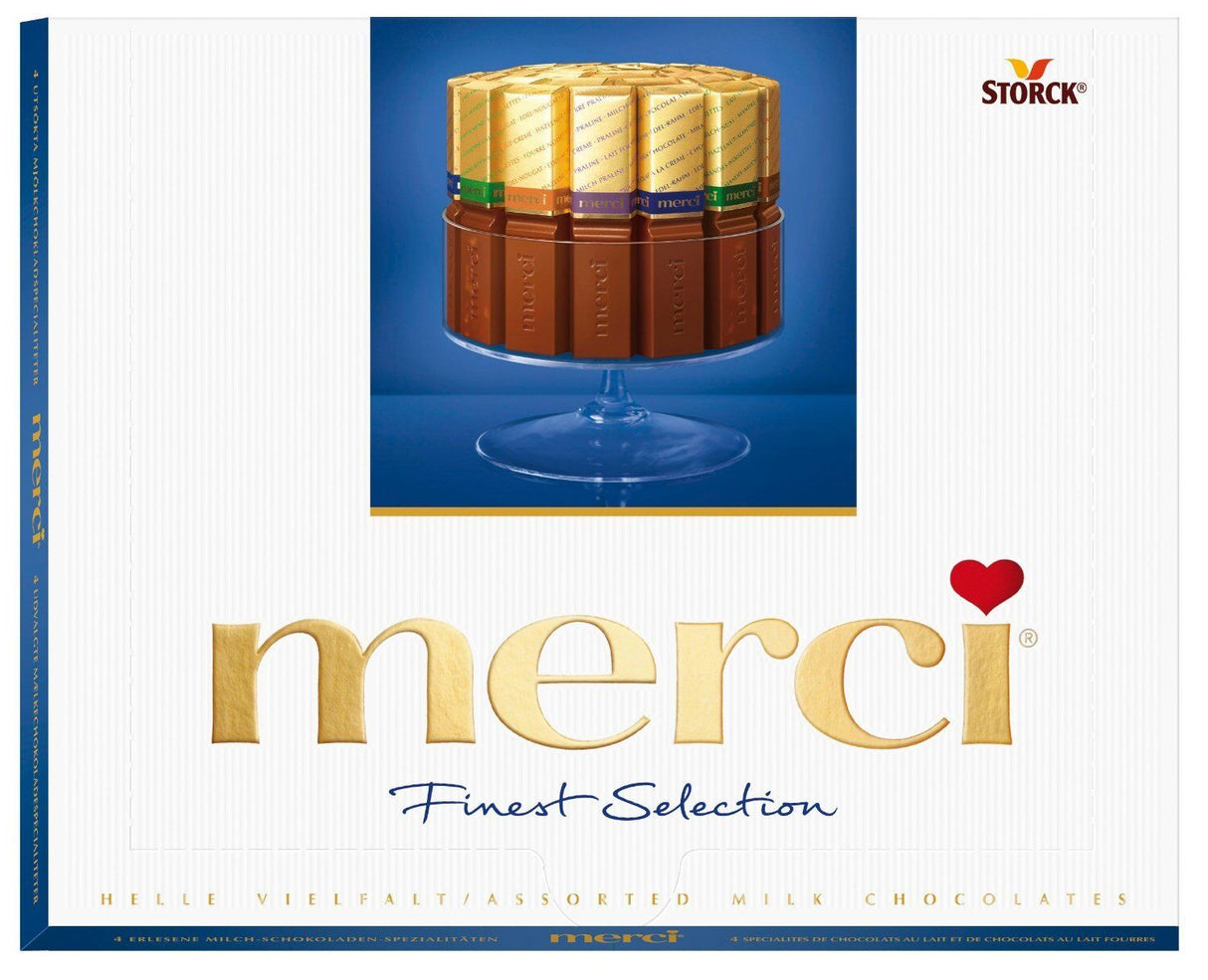 MERCI MILK CHOCOLATE ASSORTMENT Finest Gourmet Selection German Sweets 250g