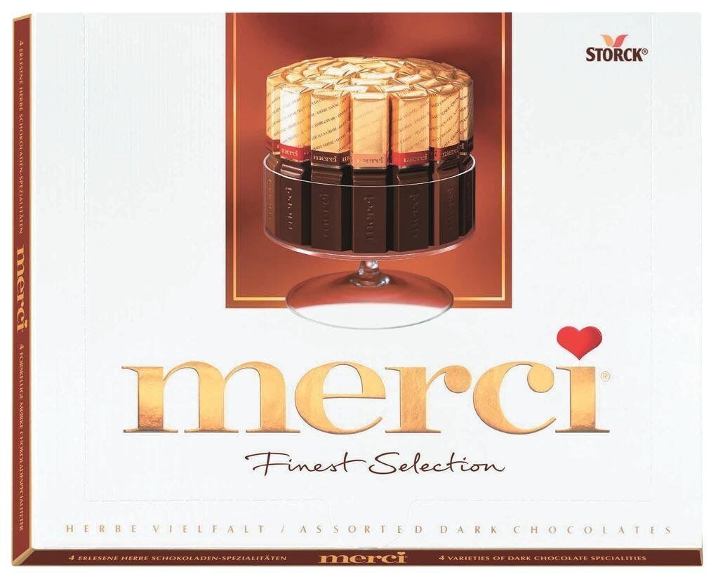 MERCI DARK CHOCOLATE ASSORTMENT Finest Gourmet Selection German Sweets 250g