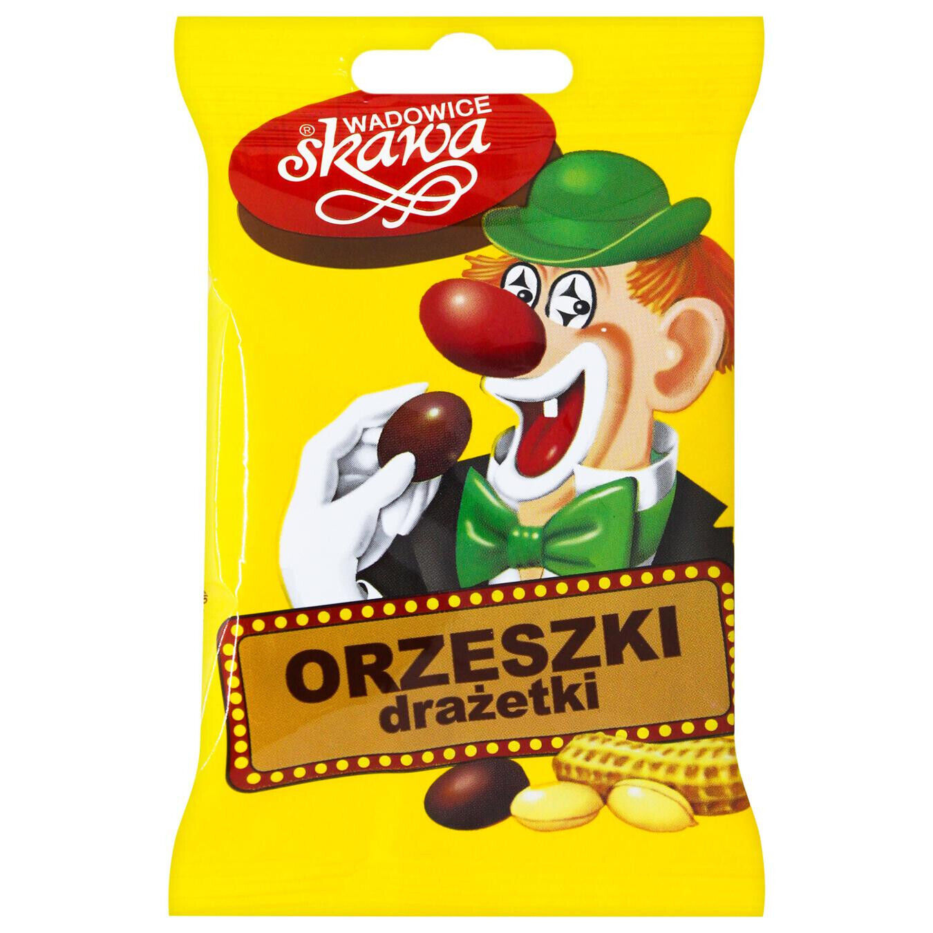 CLOWN Retro Dragee Chocolate Covered Peanuts Candy Bag Skawa 70g 2.5oz
