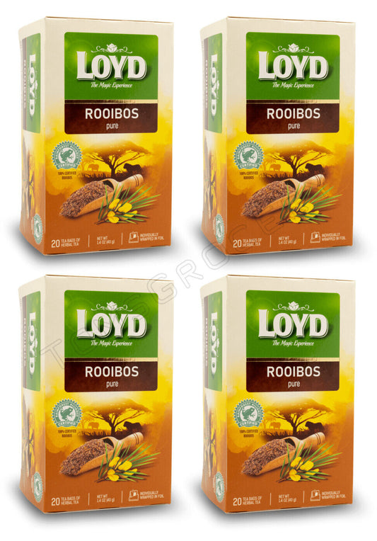 4 LOYD ROOIBOS PURE Herbal Infusion 20 Teabag Tea Boxes