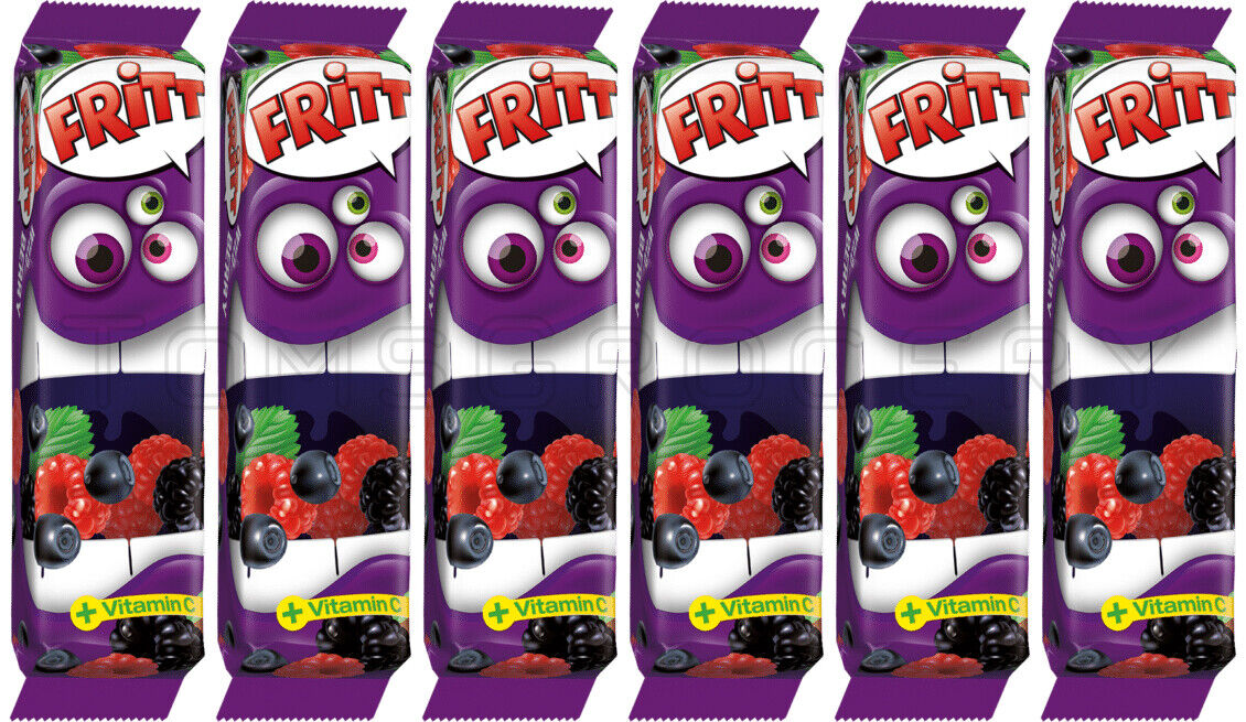 6 FRITT WILD BERRY Flavor German Chewy Candy Stripes with Vitamin C 70g 2.5oz