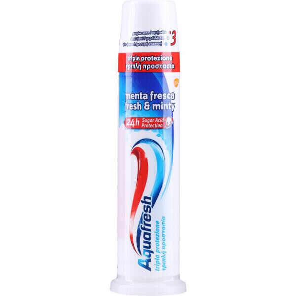 2 AQUAFRESH Fresh & Minty Pump Toothpaste 3in1 Protection 100ml