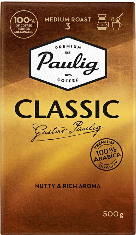 3 PAULIG CLASSIC Ground Coffee Nutty & Rich Aroma 100% Arabica 500g 17.6oz
