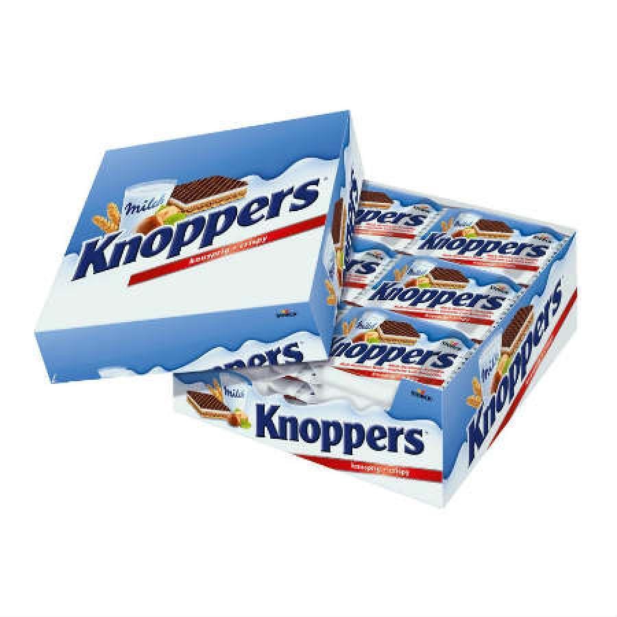 KNOPPERS German Chocolate Wafers With Milk Filling Snacks Candy (Pack of 24)