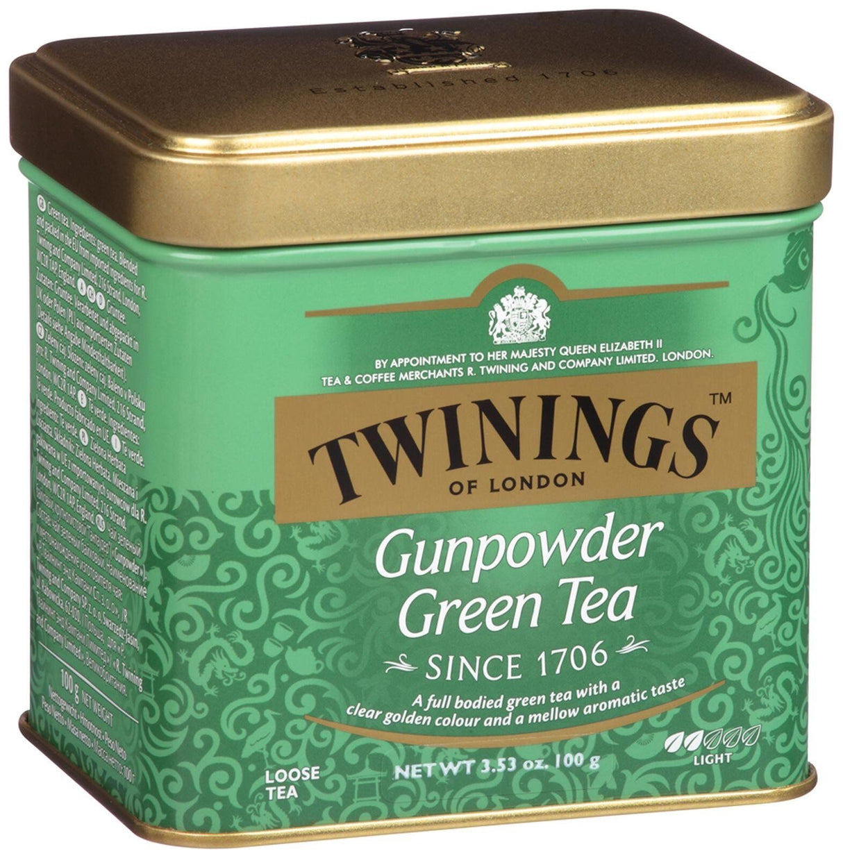 TWININGS GUNPOWDER Loose Green Tea Tin 100g 3.5oz