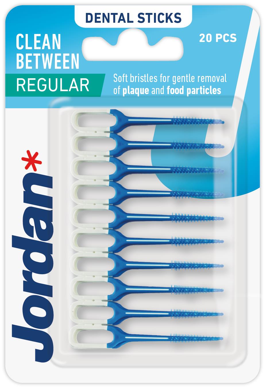 JORDAN CLEAN BETWEEN Rubber Dental Sticks With Soft Bristles 20pcs
