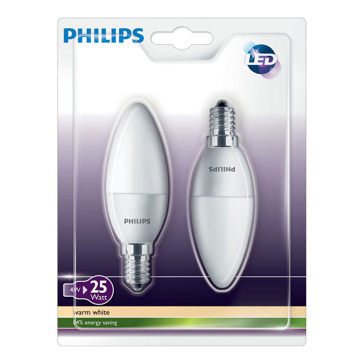 Philips LED 2x 4W Candle Set E14 Warm White (25W) 8718696475201