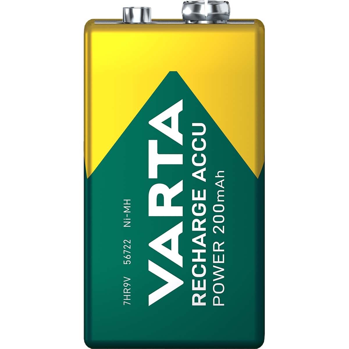 VARTA Recharge Accu Power 200mAh 9V 56722 7HR9V Rechargeable Battery