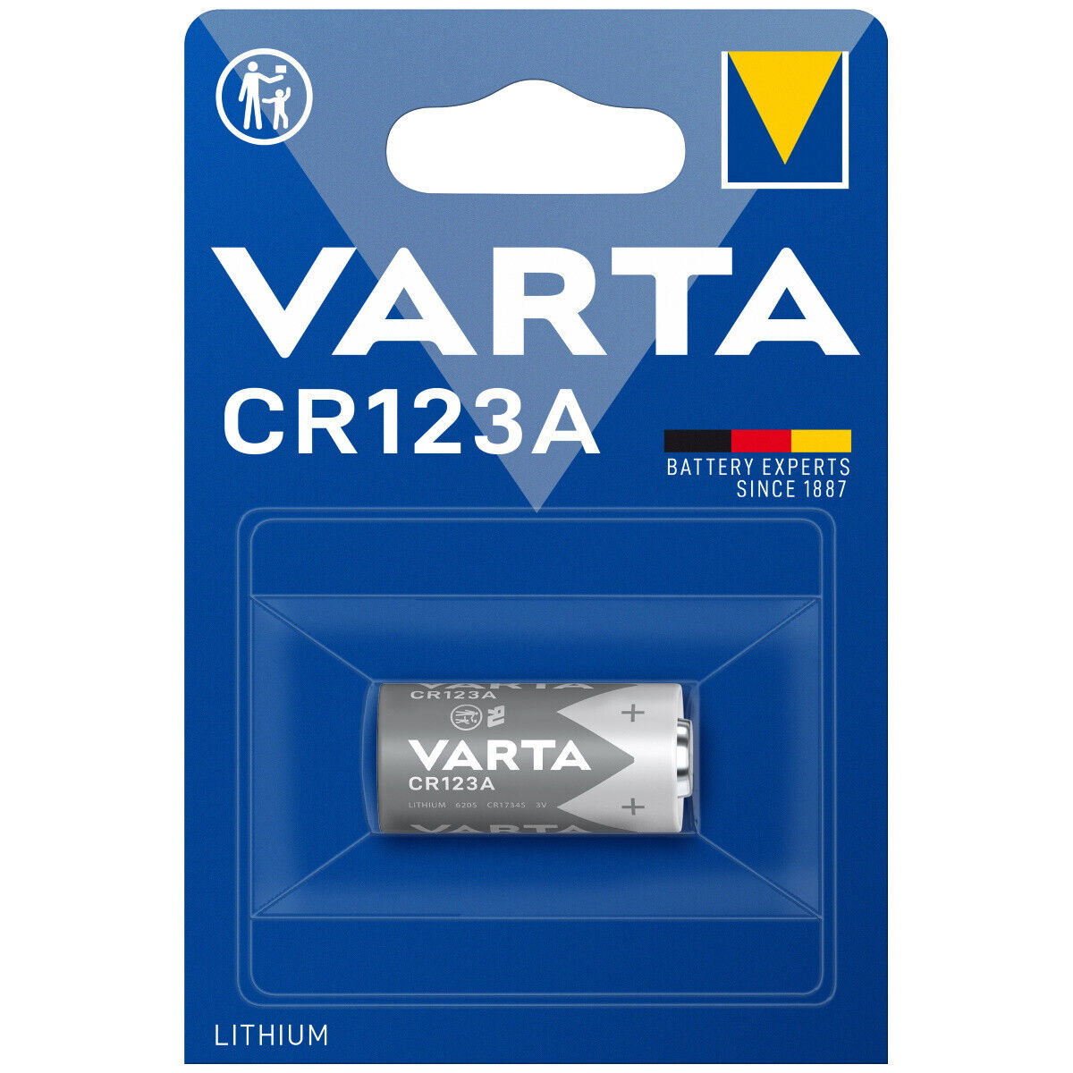 VARTA LITHIUM CR123A 6205 3V CR17345 06205 Cylindrical Battery