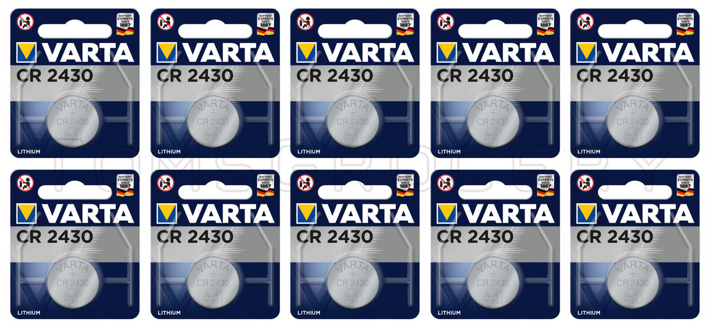 10 VARTA CR2430 Lithium Coin Batteries 6430 3V 2430 DL2430