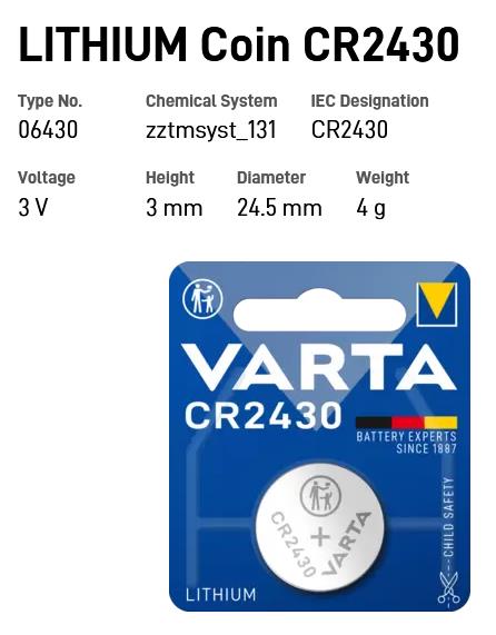 10 VARTA CR2430 Lithium Coin Batteries 6430 3V 2430 DL2430