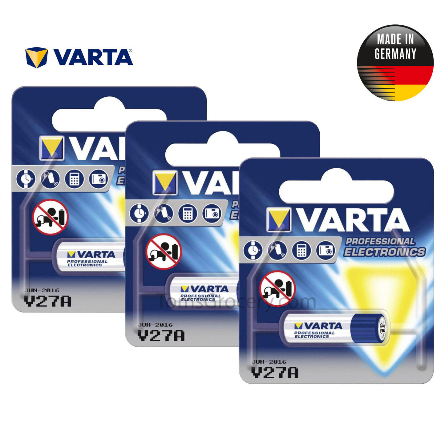 3 x VARTA Professional V27A 4227 27A A27 12V German Alkaline Battery