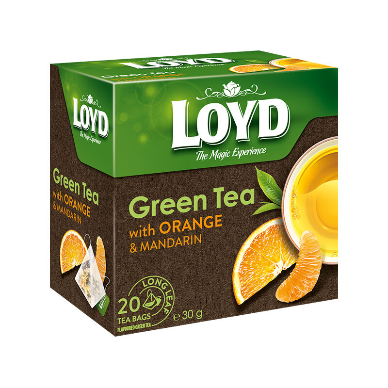LOYD Sencha Green Tea with Orange, Lemon or Raspberry 20x Silk Pyramid Teabags