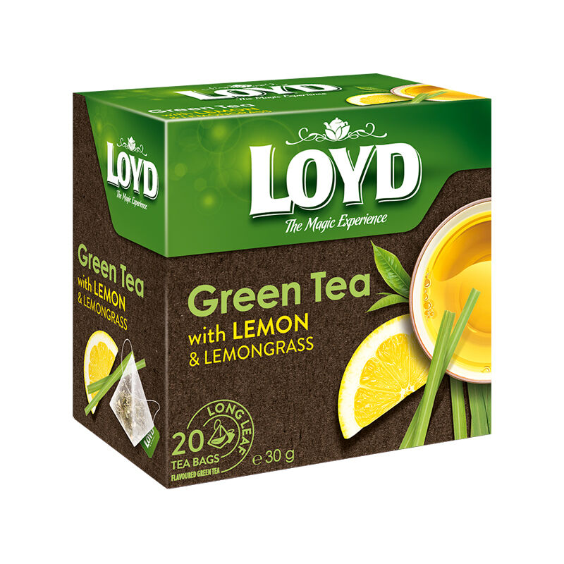 LOYD Sencha Green Tea with Orange, Lemon or Raspberry 20x Silk Pyramid Teabags