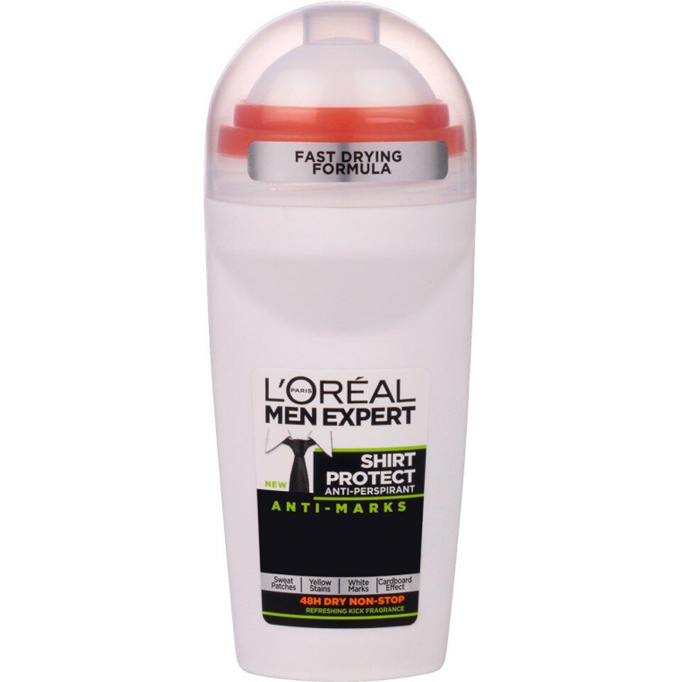 2 LOREAL MEN EXPERT SHIRT PROTECT XXL Roll On 48h Antiperspirant Bottles 50ml